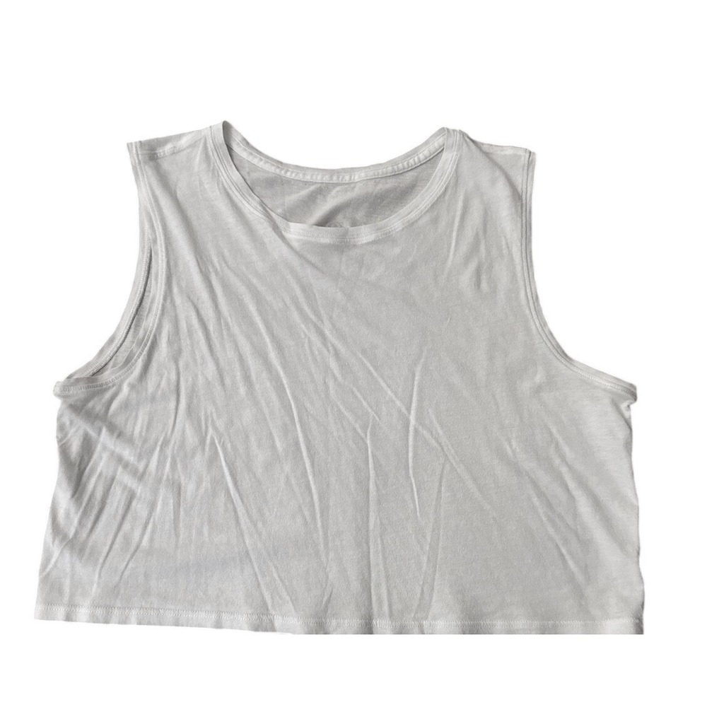 Lululemon Cates Crop Tank Top White Sleeveless Relaxed Fit Yoga Training Shirt